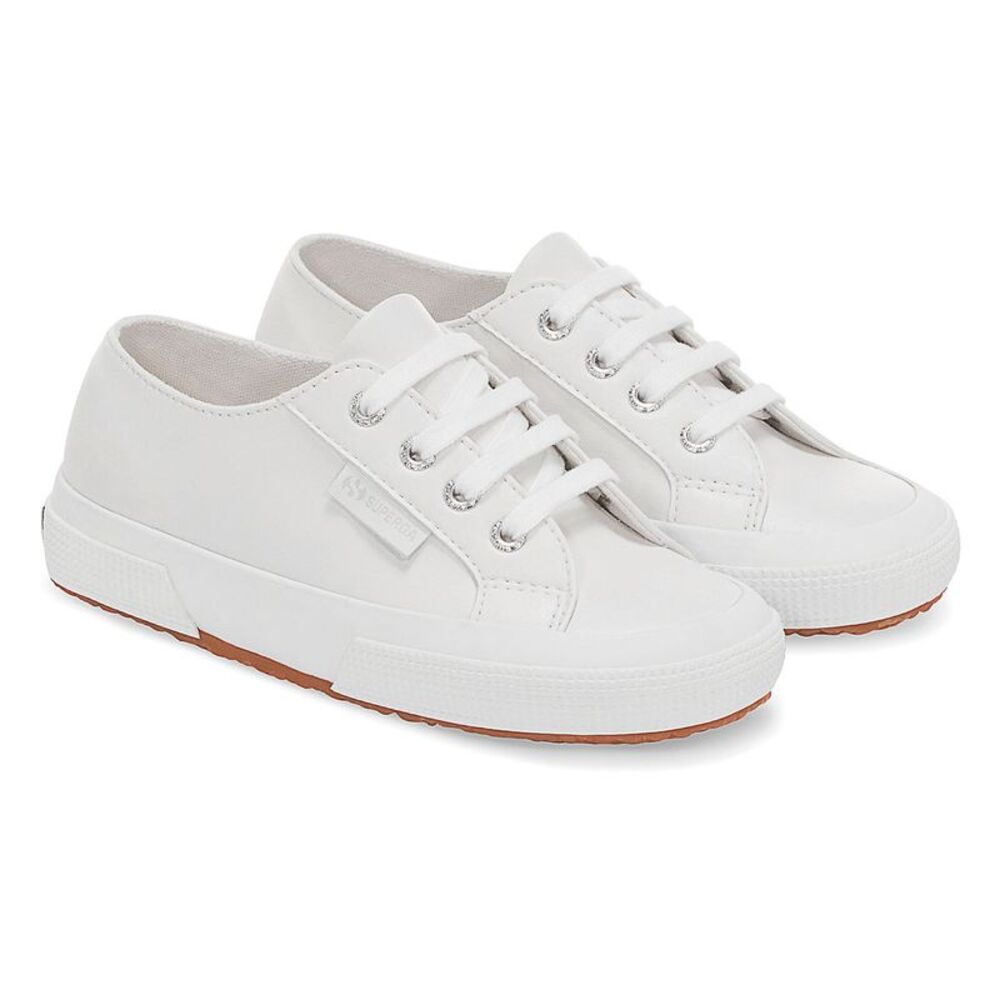Superga Childrens/Kids 2750 Vegan Leather Sneakers / White